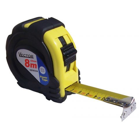 Rolbandmaat met magnetische eindhaak 8m.