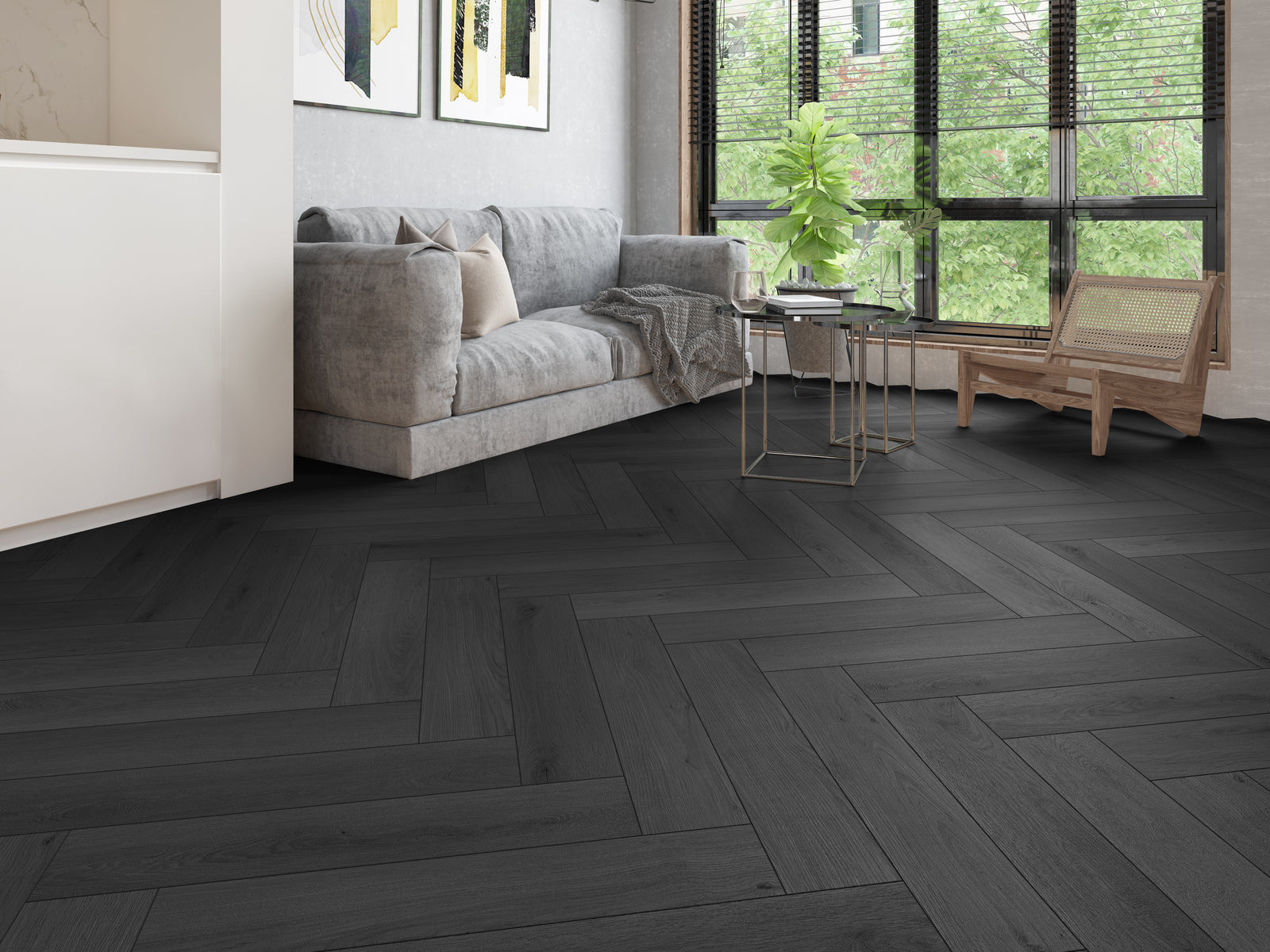 Gelasta Firmfit Silent Visgraat 7801 (rigid click) Summerfield Charcoal-freelance groothandel