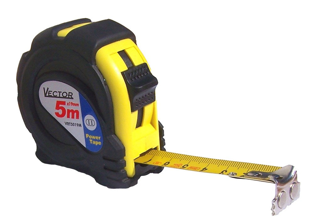 Rolbandmaat met magnetische eindhaak 5m.